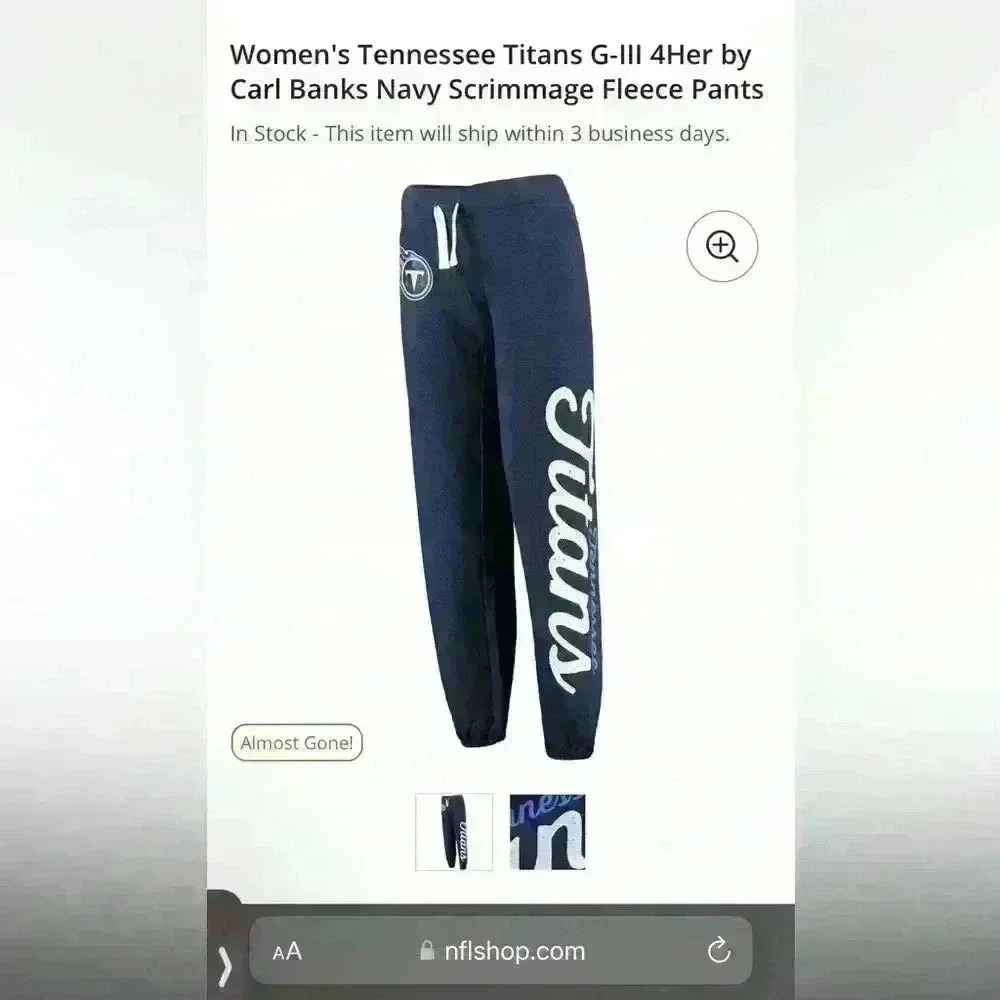 NFL Women's Tennessee Titans G-Ill 4Her by Carl Banks Navy Fleece Pants | Size S